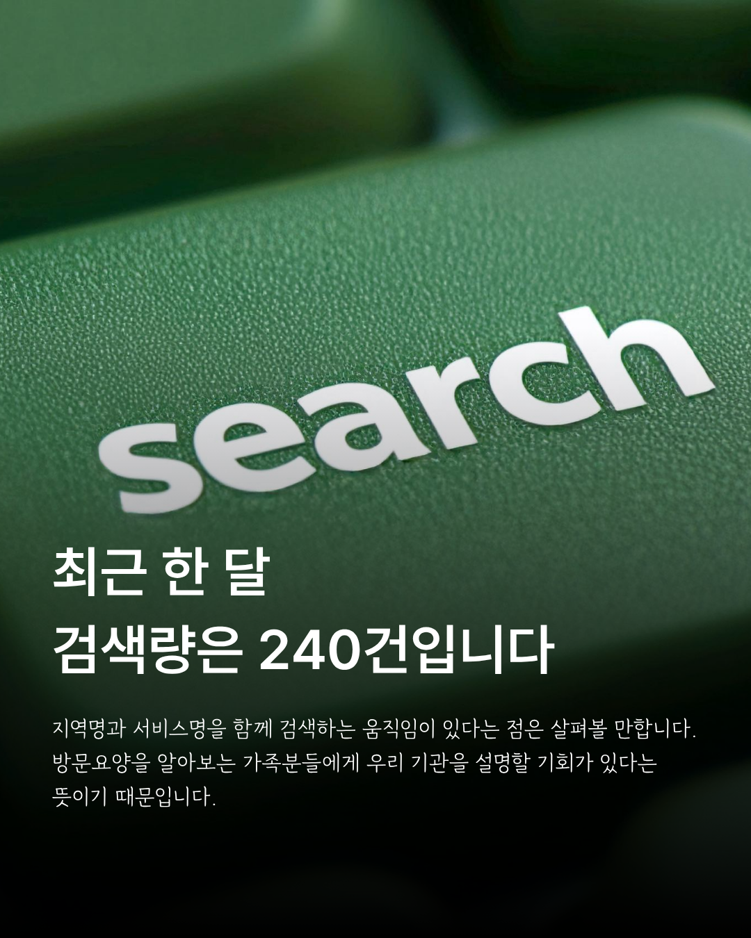 부천방문요양의 2026년 8월 19일부터 9월 18일까지 검색량 240건을 안내하는 이미지